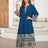 Eid Summer Print Dress for Muslim Women Ramadan Abaya Long Dress Morocco Kaftan Vestidos Largos Dubai Turkey Robe Jalabiya 2024 - Lootquake