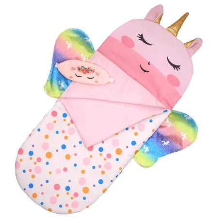 Rainbow Wing Doll Sleeping Bag With Eye Mask Set Suitable For Dolls Of Different Sizes, 10-18 Inch Doll Accessories, 43cm Newbor - Lootquake