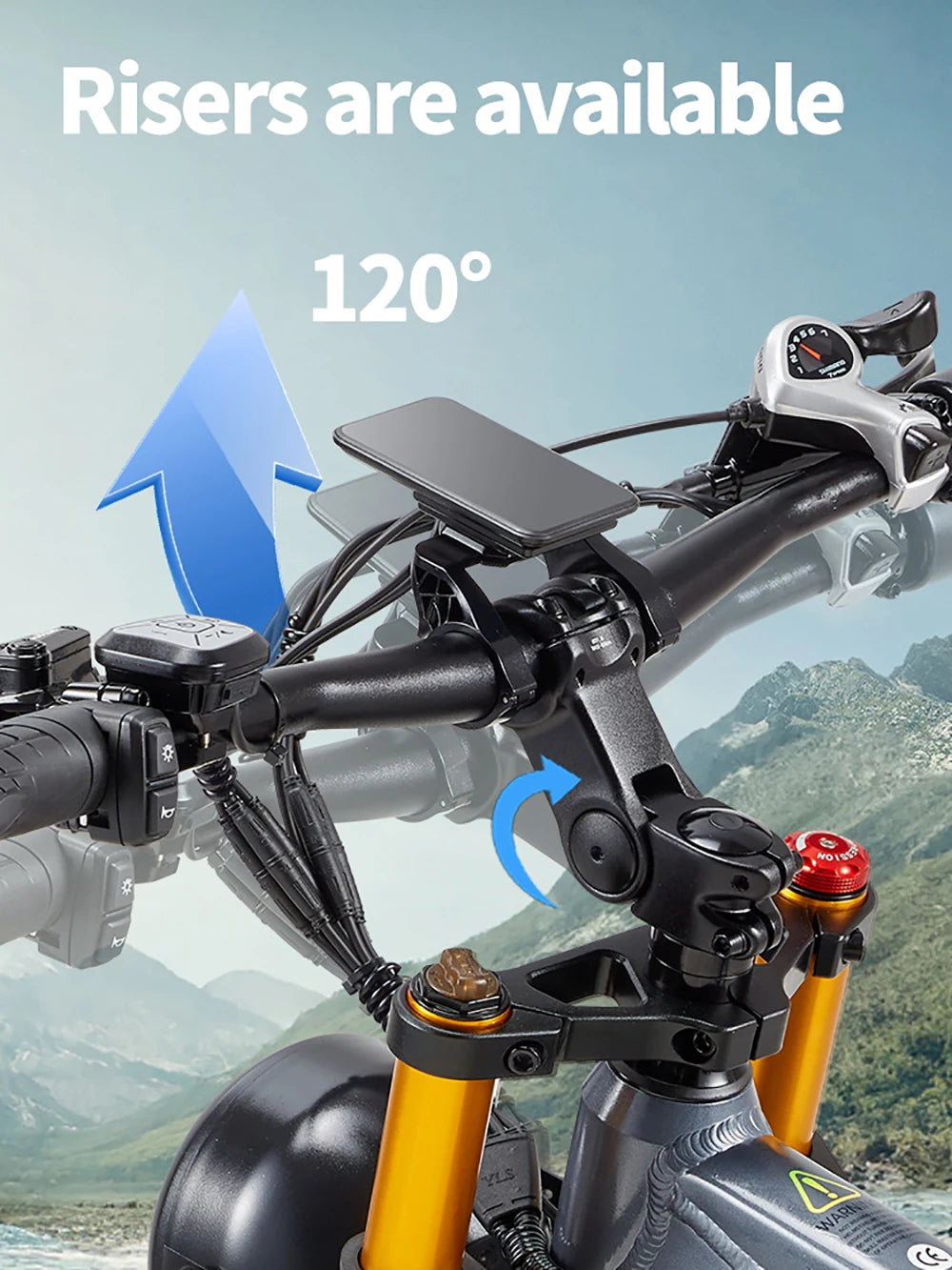 Bicicleta eléctrica BURCHDA RX80 para adultos, motor de 1000 W, batería de 48 V 20 Ah, neumáticos anchos todoterreno de 26", bicicleta eléctrica para montaña y nieve, ciclismo todoterreno