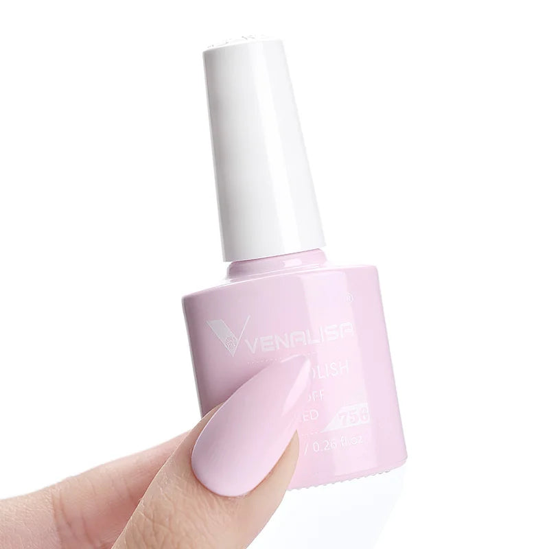 Venalisa Nail Gel Polish 7.5ml #758 Funny Bunny Milky White VIP3 Collection Long Wear Diamond Top Coat Soak Off UV LED Gel Nail