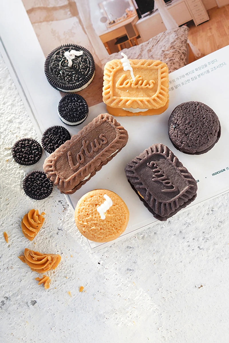 Molde de silicona para velas perfumadas con forma de galleta, para modelar velas, para hacer tú mismo, para hornear pasteles y yeso, herramientas para decorar pasteles.