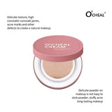 OCHEAL CC Cream Cushion Foundation Cream Corrector hidratante de larga duración Base BB Cream para maquillaje facial Corrector