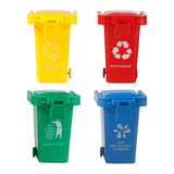 Cubo de basura de juguete, mini camión de basura, contenedor de juguetes, latas para niños, clasificación en la acera en miniatura, vehículos de reciclaje, contenedores de escritorio, juego, niño pequeño, empujar