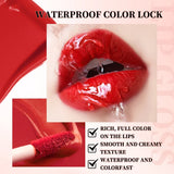 QIBEST 10 Colors Nude Matte Liquid Lipstick Waterproof Silky Lip Gloss Non-Stick Cup Lasting Purple Red Lip Tint Durable Makeup