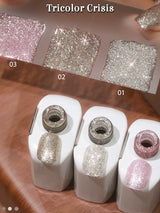 MIANEL12ML High Gloss Light Bulb Fine Glitter Powder Gel Nail Polish Milky White Nail Polish, New Style All-match White Nails