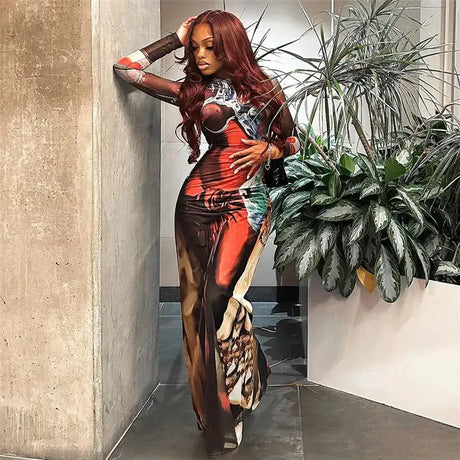 Spring Autumn Women Long Sleeve Party Club Streetwear Bodycon Fall Long Dress Wholesale Items For Business - Lootquake