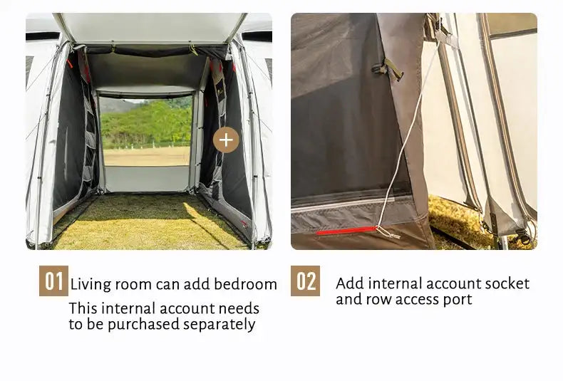 MOBI GARDEN Camping LS4 Tunnel Tent Living Shell Tent Large Blow Tent Invite Space Two Bedrooms - Lootquake