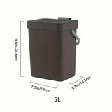 Contenedor de residuos de comida para cocina, pequeño contenedor de compostaje de encimera con tapa, contenedor de restos de comida sin olor, cubo de basura de pared
