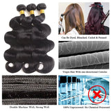 38-40" Loose Body Wave Brazilian Remy Hair Bundles | Water Wave Accents | 1/3/4 PCS Weave Extensions