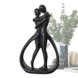 Escultura contemporánea "Abrazo": elegante pieza de arte abstracto para una elegante sala de estar y decoración del hogar.