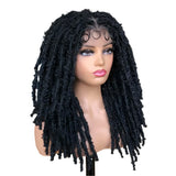 Blue Butterfly Locs Full Lace Braided Wigs For Women Crochet Hair Dreadlocks Meche Faux Locks Braids Extensions Synthetic Hair