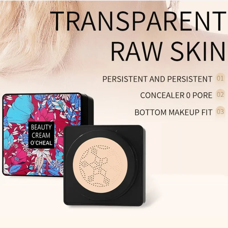 Base de maquillaje Magic Foundation Mushroom Head Air Cushion CC Cream, resistente al agua, iluminadora, base de maquillaje para mujer, maquillaje facial, cosmética coreana.
