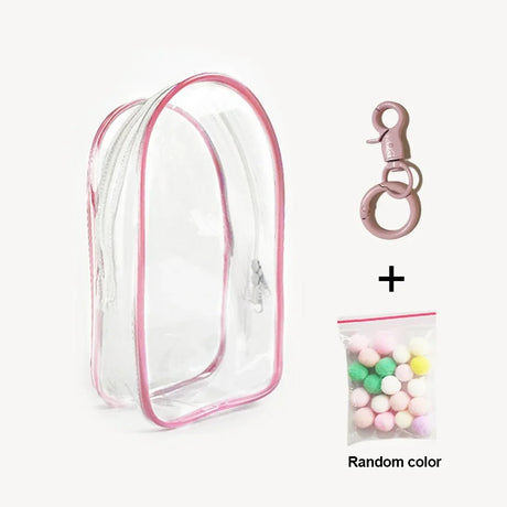 Colorful Transparent Protector Case Organizer Box for 17cm Labubu Plush Dolls Outdoor Display Bag With Keychain Doll Accessories - Lootquake