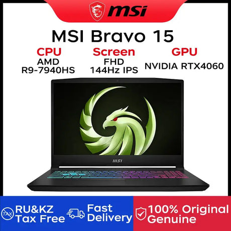 2024 MSI Bravo 15 Gaming Laptop 15.6 Inch FHD 144Hz IPS Screen Notebook AMD Ryzen 9 7940HS 16GB 1TB RTX4060 Gaming Computer PC - Lootquake