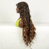 34" Ombre Curly Braids Wig | 1B/30 | Deep Wave | Full Lace | Baby Hair