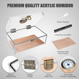 Boîte à cigares Scotte en acrylique avec hygromètre et humidificateur pour 20 cigares. Comprend un coupe-cigare et des accessoires pour perforer les cigares.