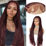 99J Burgundy Goddess Twist Braids Wig | HD Lace Frontal | Knotless | Baby Hair