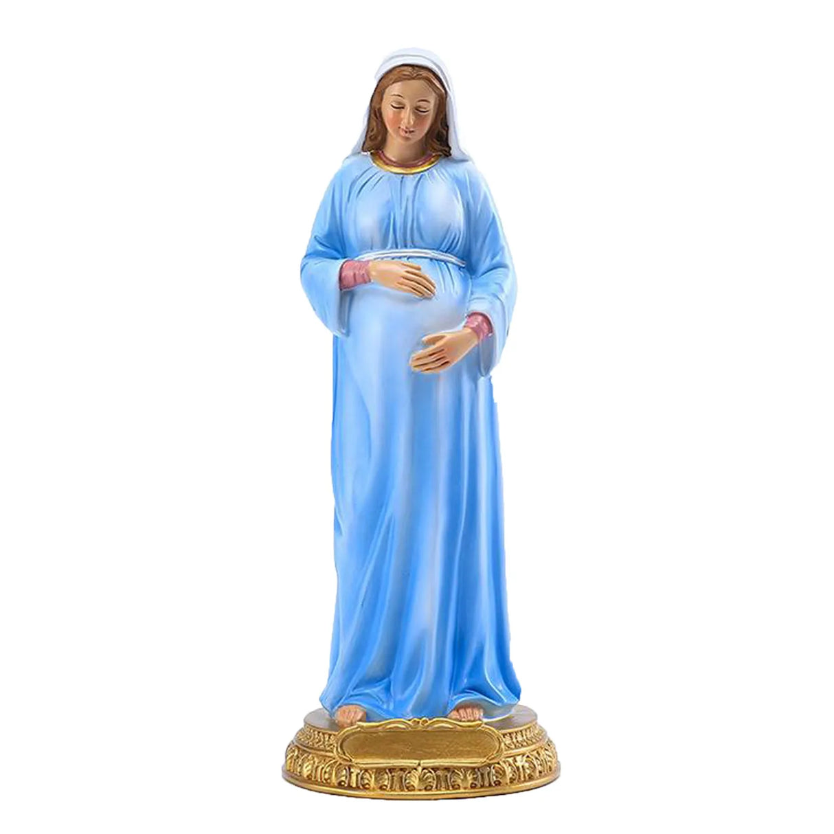 Virgin Mary Statue, Mother of God Pregnant Mary Statue, Expectant Mother Mary Statue,8.4" H, Resin and Stone, Religious Gift