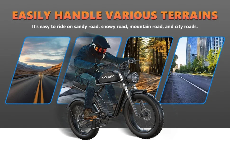 Ebike K7 2000W 48V 40AH Maximum Dual Motor Dual Battery Electric Motorcycle 20-inch Fat Tire Off-Road Bike Electric Bike 7 Speed