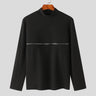 INCERUN Men T Shirts Solid Color Turtleneck Long Sleeve Fitness Streetwear Camisetas 2024 Hollow Out Zipper Casual Men Clothing - Lootquake