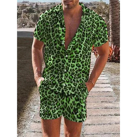 Leopard Print Shirt For Men Short Sleeve Male T-shirt Tops Summer Casual All-match Hawaiian Beach Shirts Mens Plus Size Tees - Lootquake