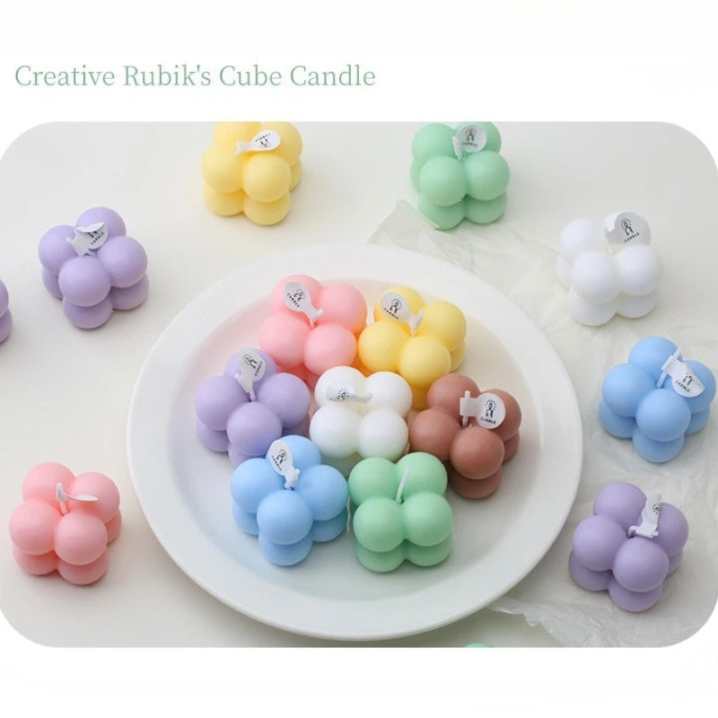 Bougie parfumée cubique compacte, parfum puissant, décoration d'intérieur, cadeau pour anniversaires, détente, toutes saisons, rafraîchissement de la pièce, aromathérapie
