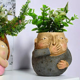 Escultura de resina de niño con la nariz en la mano para baño, divertida estatua, decoración extraña, creativa y moderna, escultura de resina, adornos de regalo.