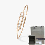 Pulsera de mujer en plata de ley S925, serie clásica MOVE/TWIN, pulsera de diamantes franceses, regalo navideño, joyería de alta calidad.
