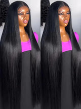 250 Density 40 36 Inch Straight HD Transparent 13x6 Lace Front Wig | Brazilian Virgin Remy Human Hair