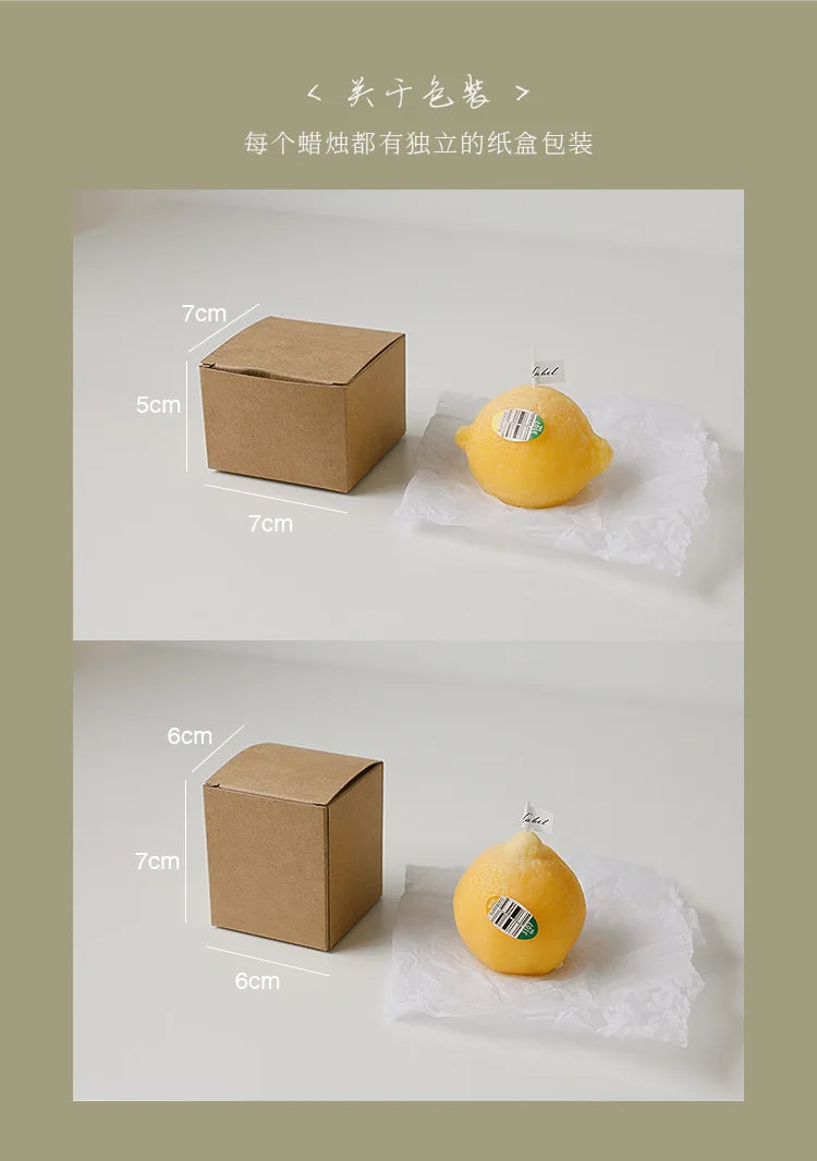 Vela de limón decorativa con fragancia INS, regalo de cumpleaños, regalo de cumpleaños, vela de imitación de fruta, velas perfumadas