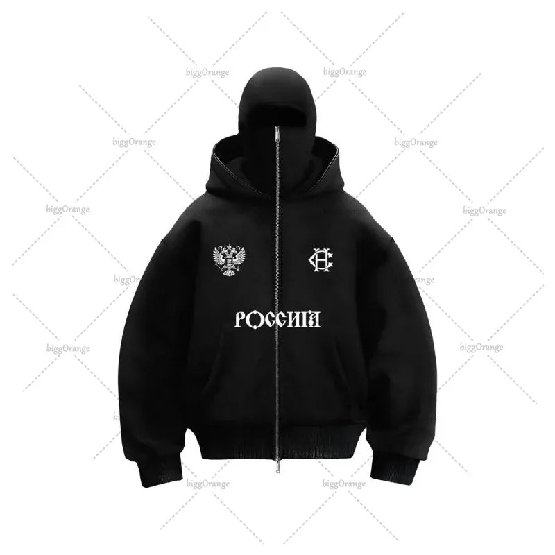 2025 Harajuku Y2K Double-layer Design Casual Loose Zipper Hoodie Men Street Hip-hop Punk Fashion Versatile Sweatshirt Women - Lootquake