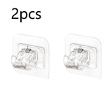 2/4 piezas de abrazaderas autoadhesivas ajustables para barra de cortina, soporte de pared para barra de cortina, sin clavos, para colgar en la pared