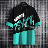 Men Casual T Shirt Letter Printed T-Shirt Hip Hop Y2K Streetwear Fashion Sport Gym Summer Washed Tops Men Clothing Trends 반팔 남자 - Lootquake