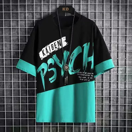 Men Casual T Shirt Letter Printed T-Shirt Hip Hop Y2K Streetwear Fashion Sport Gym Summer Washed Tops Men Clothing Trends 반팔 남자 - Lootquake