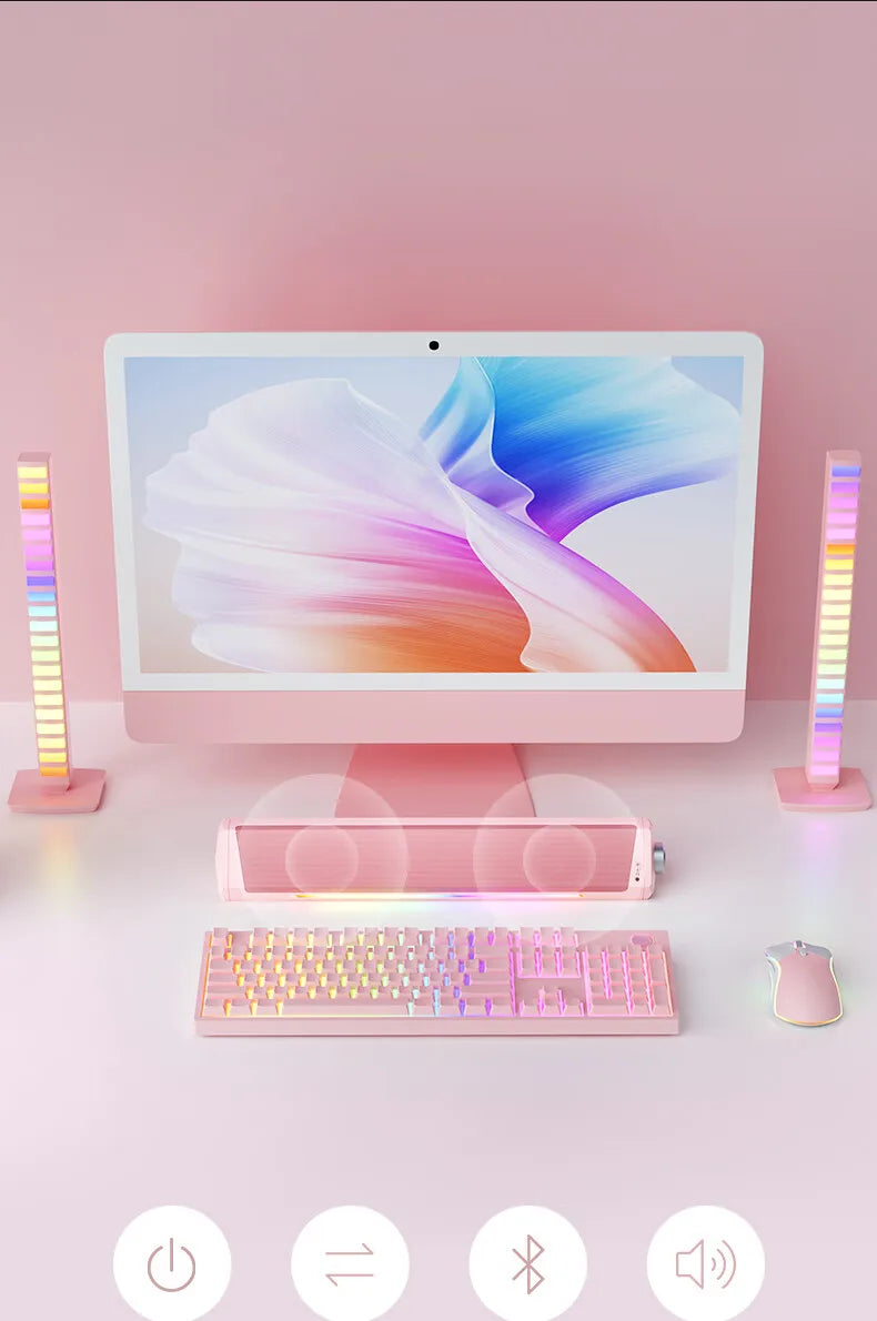 Altavoces Bluetooth para juegos, subwoofer USB portátil, sonido estéreo envolvente, amplificadores, barra de sonido, altavoces de escritorio para PC