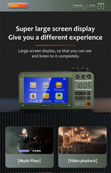 Enceintes Bluetooth sans fil SANSUI, radio pleine bande, lecteur vidéo LED HD, baladeur MP4 portable, batterie rechargeable intégrée