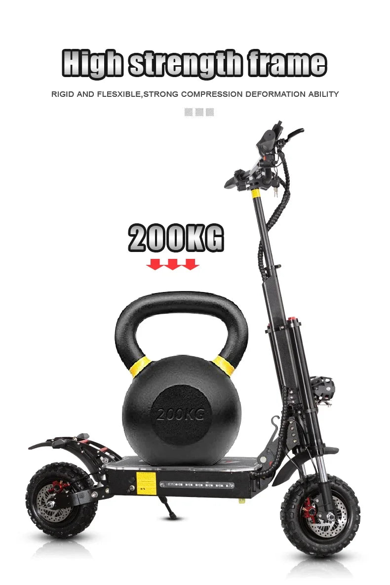 2024 5600W 60v38ah 11-inch off-road vacuum tire electric scooter with maximum speed of 85km/h and cruising range of 90km