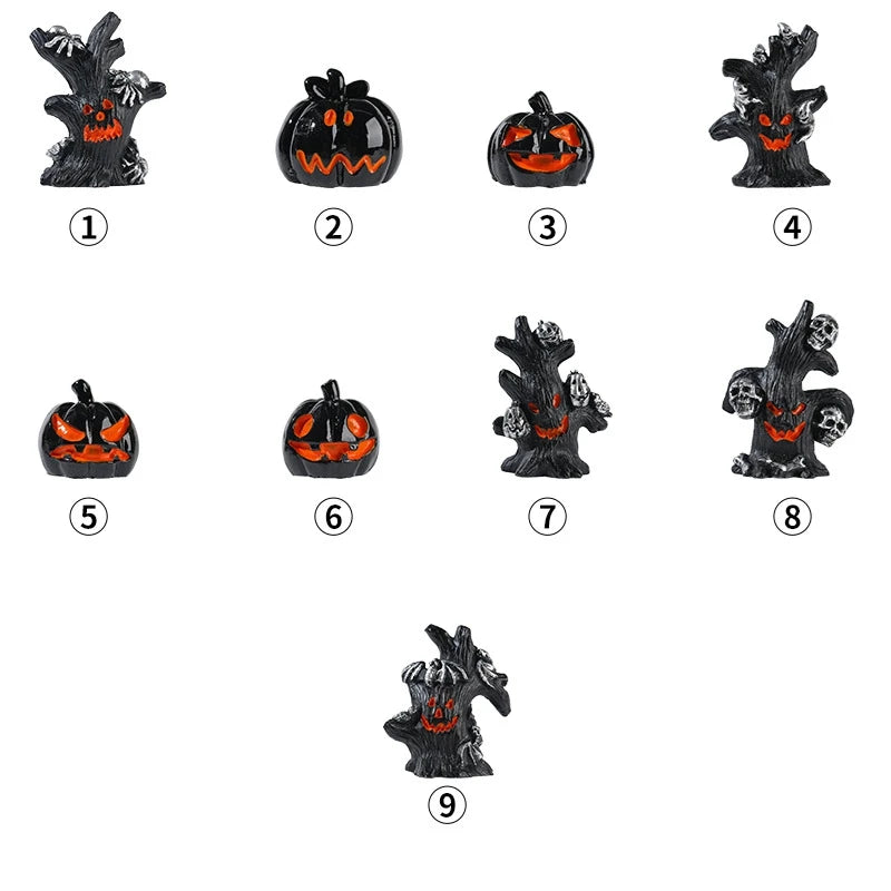 Halloween Micro Landscape Scene Decoration Accessories Tree Demon Ghost Pumpkin Skull Party Supplies Home Party Ornament Terror