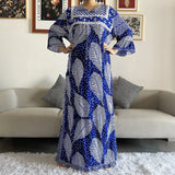 New Style African Dashiki Print Long Sleeve Loose Cotton Elegant Women  Abaya Long Dress Summer Maxi Casual Dresses Vestidos - Lootquake