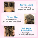 16 Inch Brown Twisted Braided Bob Wig | Full Lace | Kanekalon Fiber | For Black Women