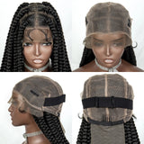 34" Jumbo Box Braids Wig | Full Lace | Cornrow Accents | Natural Color | Kanekalon