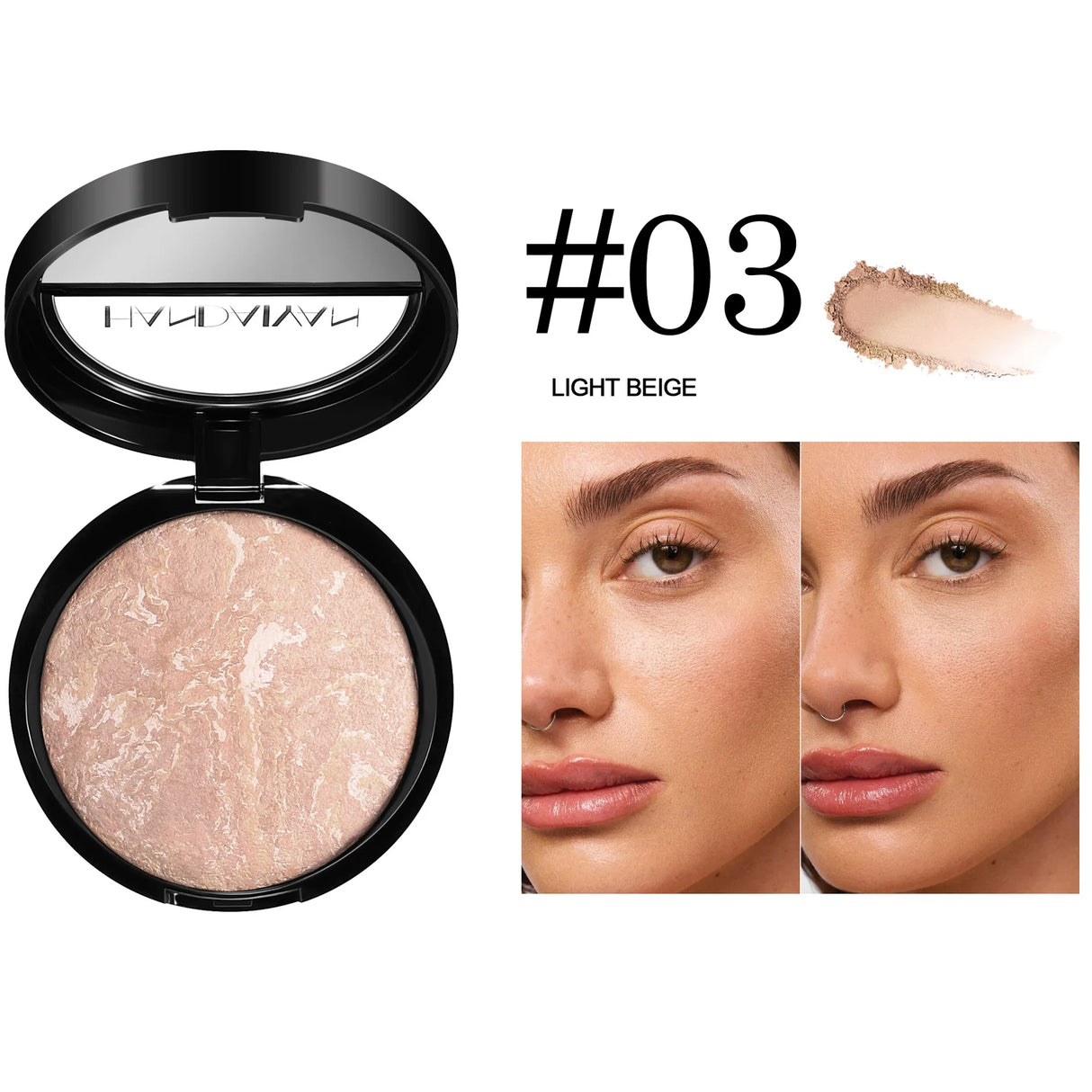 7 Colors Baked Duo Matte Finishing Powder Foundation Compact Waterproof Long Lasting Full Coverage Makeup Base Smooth Skin