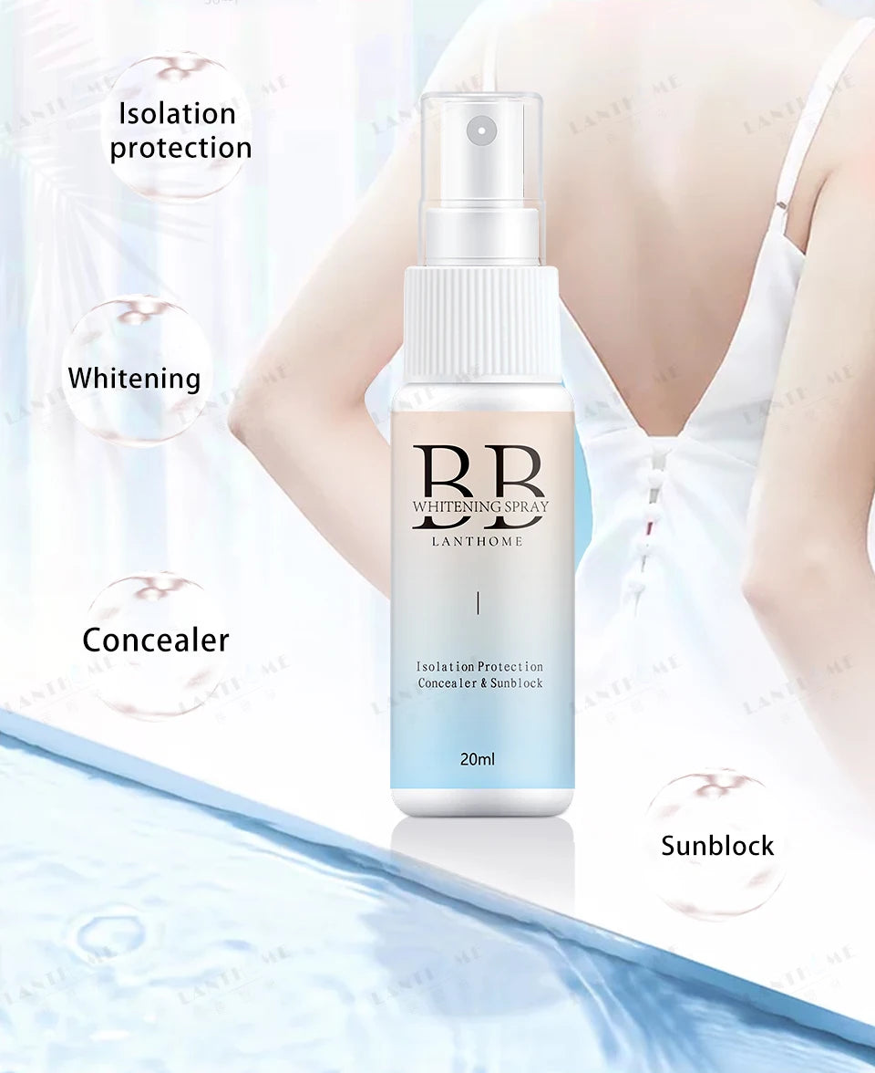 Spray blanchissant BB, crème BB hydratante éclaircissante pour la peau, fond de teint nourrissant, soins de la peau, cosmétiques de beauté