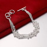Pulsera de plata de ley 925 con dije de moda para hombre y mujer, cadena de cuerda trenzada, joyería fina, regalo de boda, fiesta y Navidad.