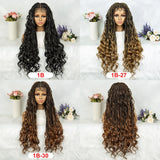 34" Full Lace Knotless Braided Wig with Baby Hair | Synthetic Lace Front Wig for Black Women | Long Braids