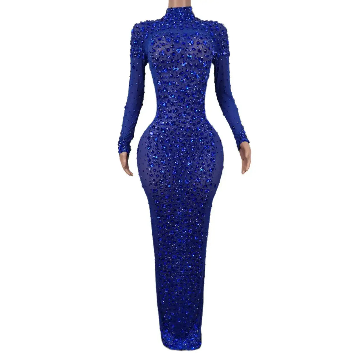 Sexy Party Banquet Evening Dresses Women Sparkly Rhinestone Long Dress Nightclub Singer Stage Costume Festival Clothing Cuixing - Lootquake