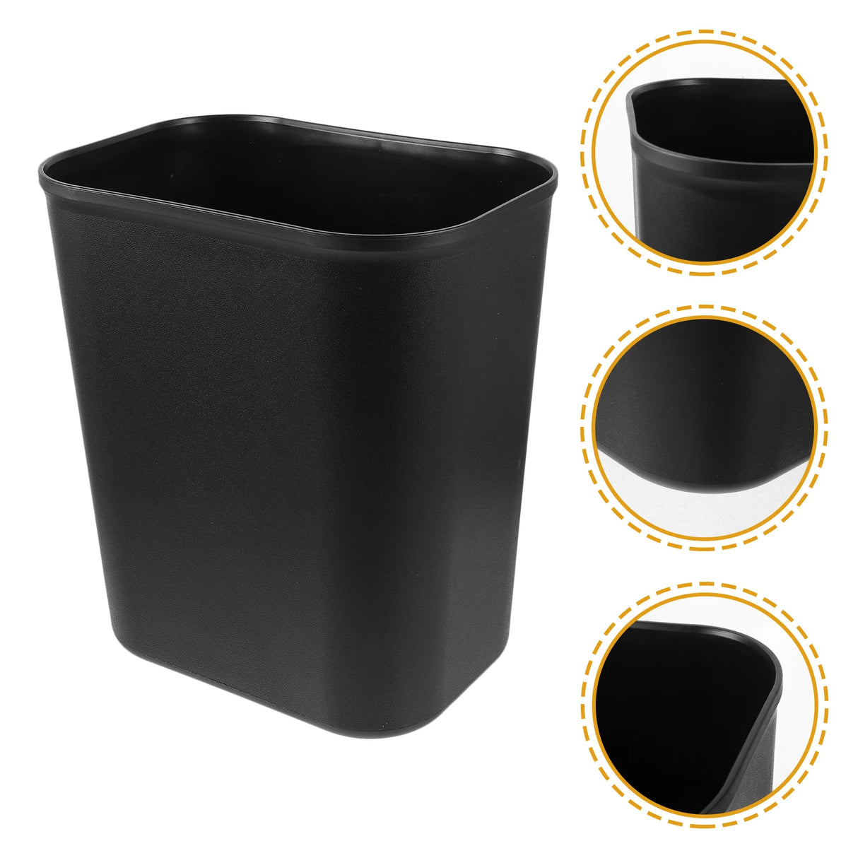Grande poubelle carrée de 15 L, poubelle de cuisine en plastique, panier à déchets sous l'évier, bureau, conception peu encombrante, entretien facile