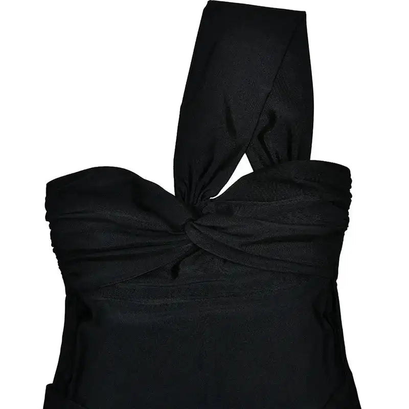 Mozision Strapless Backless Sexy Maxi Dress For Women Fashion One Shoulder Sleeveless Bodycon Club Party Long Dress Elegant - Lootquake