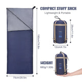 Saco de dormir portátil para exteriores Lixada de 190 x 75 cm, para acampar, viajar, senderismo, multifunción, ultraligero, 680 g, para mochileros.