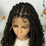 Bohemian Knotless Box Braids Wig | Goddess Locs with Curly Ends